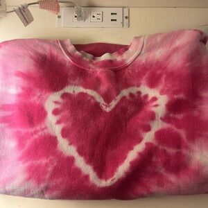 Pink Tie-Dye Heart Sweater Urban Outfitters